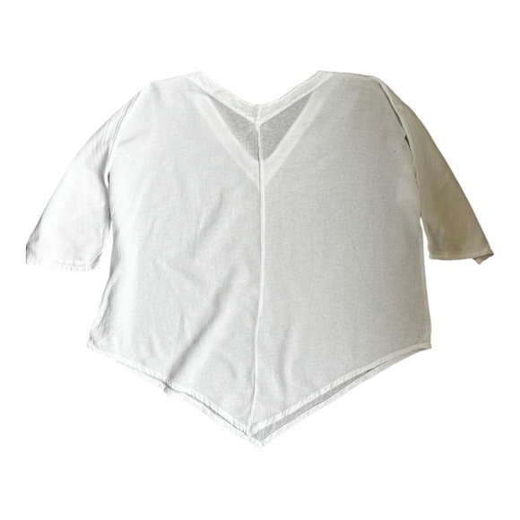 Oh my Gauze Lynn Cotton Gauze Blouse Snow Size 3 V Neck XXL Lagenlook - Picture 6 of 10